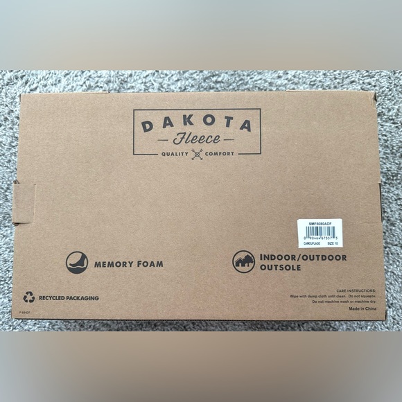 Dakota Sherpa Fleece Slippers Memory Foam Lightweight Camouflage Print Size 10 - Picture 9 of 10